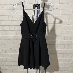 Black flare romper